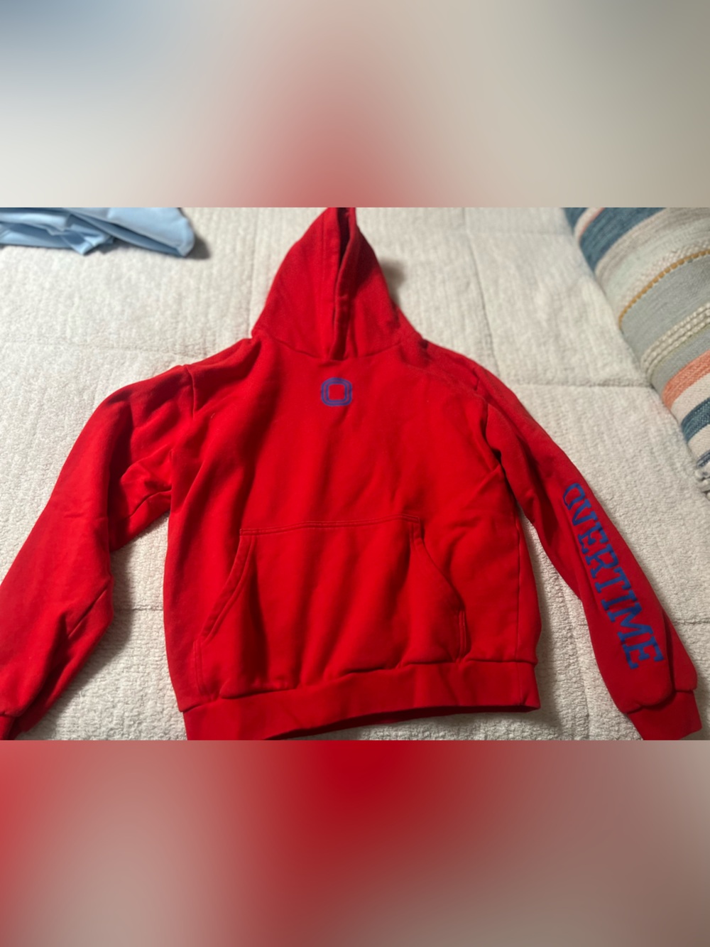 Red Kids Sweatshirt Hoodie with Sleeve Logo - Kids Bottoms Sweatpants & Joggers